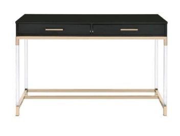 Photo 1 of ACME FURNITURE Adiel 47 in. Black and Gold Writing Desk

//DAMAGE PICTURED 