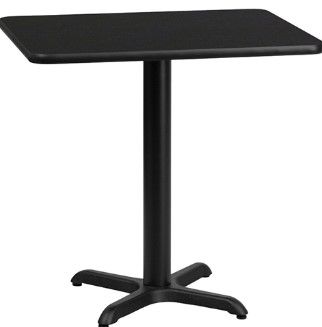 Photo 1 of 24" x 30" Rectangular Dining Table - Black, Pedestal Base