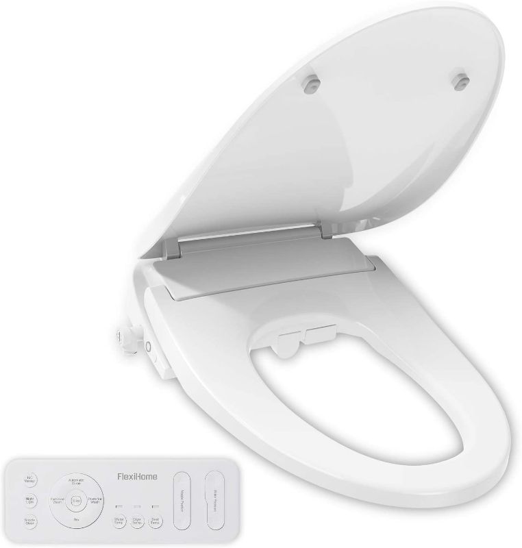 Photo 1 of ****PARTS ONLY***FlexiHome Electronic Bidet Toilet Seat with Wireless Remote, Cleansing Water, Adjustable Spray Pressure And Position, Air Dryer, Soft Closing Lid, Heated Seat, Nightlight, Elongated White
