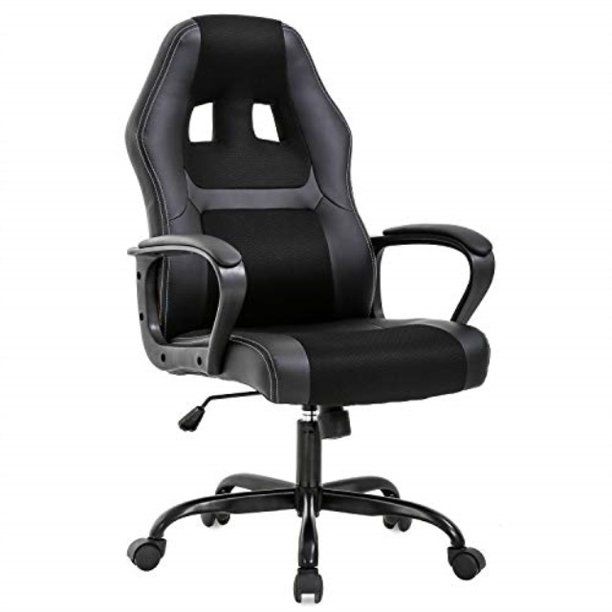 Photo 1 of **major use** INCOMPLETE** Office Chair PC Gaming Chair Desk Chair Ergonomic PU Leather Executive Computer Chair Lumbar Support for Women, Men(White)