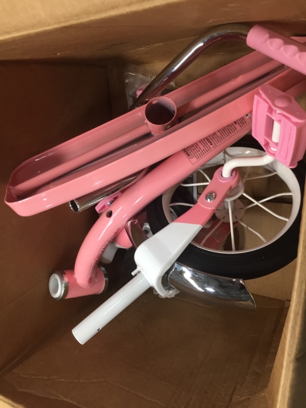 Photo 2 of **INCOMPELTE** Radio Flyer Classic Pink Dual Deck Tricycle
