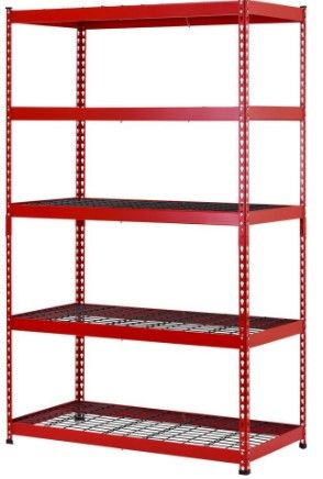 Photo 1 of 
Red 5-Tier Heavy Duty Steel Garage Storage Shelving (48 in. W x 78 in. H x 24 in. D)