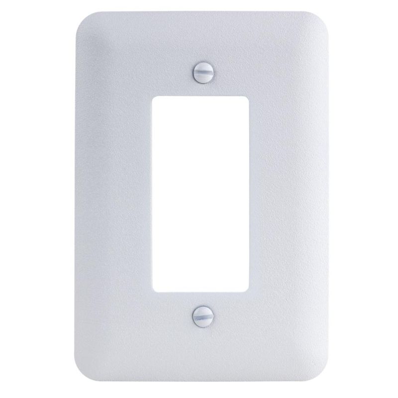 Photo 1 of 50 ct Commercial Electric White 1-Gang Decorator Metal Wall Plate (Paintable)