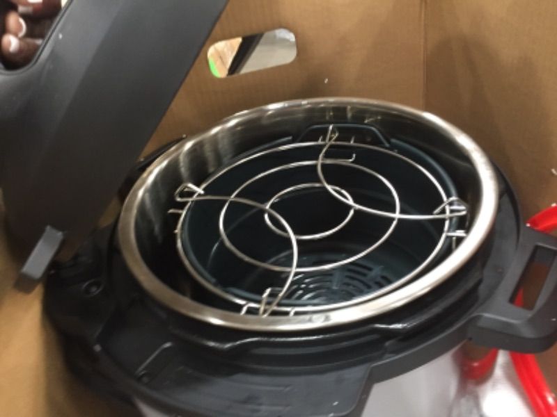 Photo 3 of (USED)Instant Pot Duo Crisp 9-in-1 Electric Pressure Cooker with Air Fryer Lid and Sealing Ring, Stainless Steel, Pressure Cook, Slow Cook, Air Fry,