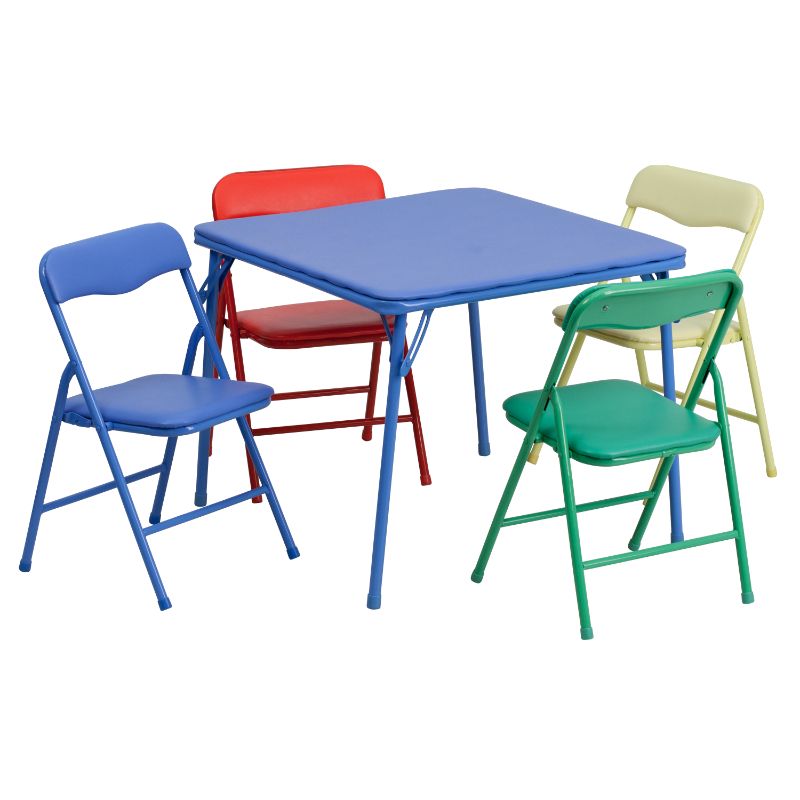 Photo 1 of Flash Furniture Kids Colorful 5 Piece Folding Table and Chair Set