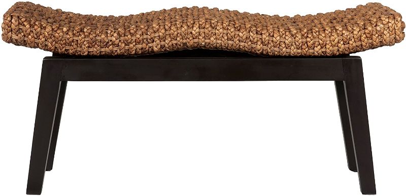Photo 1 of  Wood and Water Hyacinth Bench, Brown, (39x14x18)
