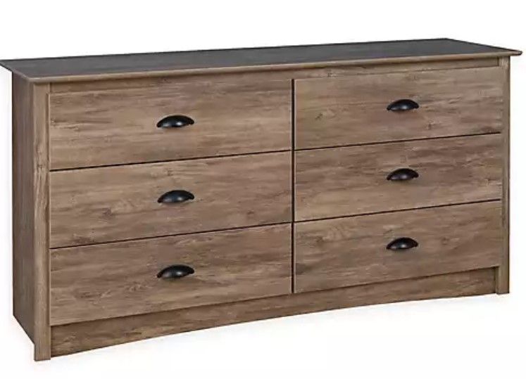 Photo 1 of ***PARTS ONLY***    Prepac Salt Spring 6-Drawer Double Dresser in Drifted Grey
***PARTS ONLY****