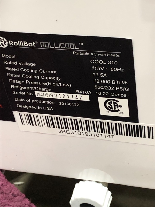 Photo 5 of RolliCool COOL310-19 — 12,000 BTU Cooling and Heating Capacity
