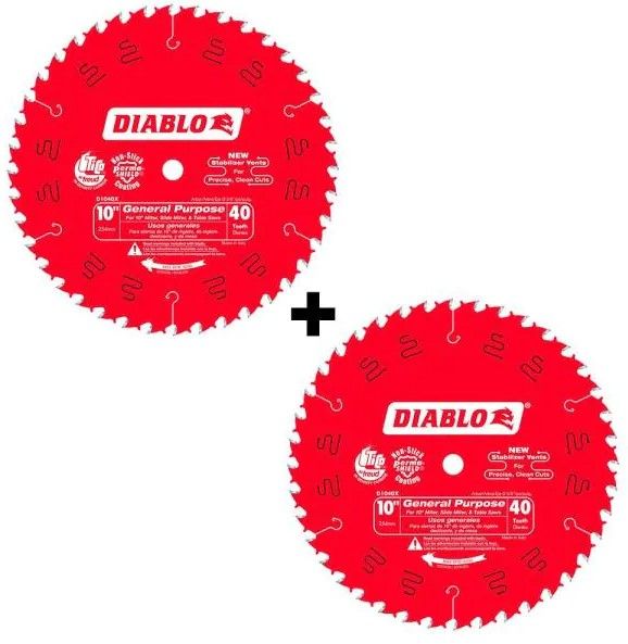 Photo 1 of 10" x 40"- Tooth General Purpose Circular Saw Blade Value Pack (2-Pack)
