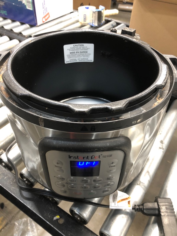 Photo 2 of ***PARTS ONLY*** Instant Pot Duo Crisp 11-in-1 Electric Pressure Cooker with Air Fryer Lid, 8 Quart Stainless Steel/Black, Air Fry, Roast, Bake, Dehydrate, Slow Cook, Rice Cooker, Steamer, Sauté
