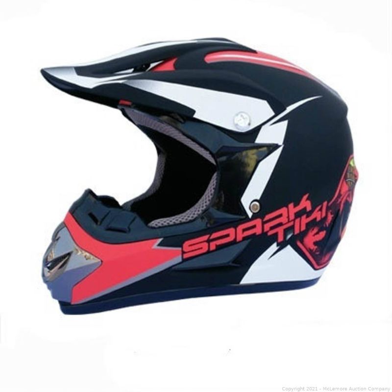 Photo 1 of ***CRACK*** Spark Tiki Motorcycle DOT Helmet Mens Moto Helmet Capacete Motocross Off Road Motocross Helmet Red Large