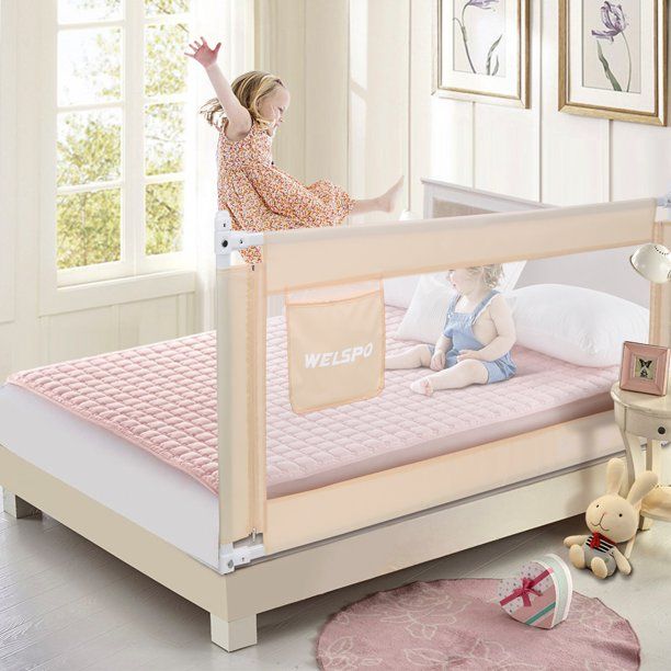 Photo 1 of 70-Inch Bed Rail for Toddler, Sided Rail Guard in Beige for Twin/Full/Queen Size, Vertical Lifting,1 Pack
