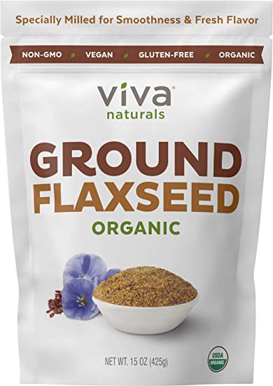Photo 1 of  Viva Naturals - The BEST Organic Ground Flax Seed, 15 oz - Proprietary Cold-milled Technology BUNDLE OF 5 ***NON REFUNDABLE**