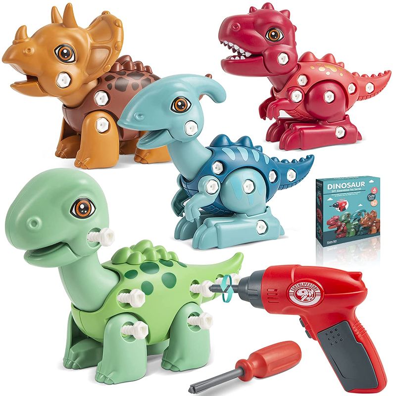 Photo 1 of DIY Take Apart Dinosaur Toys for Kids, STEM Construction Building Toys for 3 4 5 6 7 8 Year Old Boys and Girls with Electric Drill, Detachable Kids Dinosaur Toys, Birthday Gifts for Children?4 in 1?