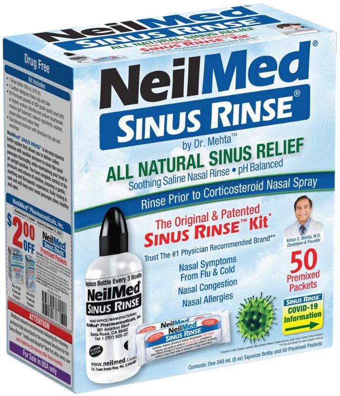 Photo 1 of  no refunds** exp: 10-24**2 PACK - NeilMed Sinus Rinse - A Complete Sinus Nasal Rinse Kit, 50 count (Pack of 1)
