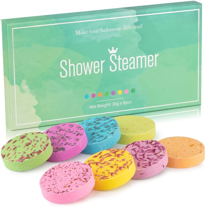 Photo 1 of GUEETIC Shower Steamers Aromatherapy - Variety Pack of 8 Shower Bombs-Essential Oil Fizzies Bath Bombs Self Care Kit-Relaxing Stress Relief Gifts
