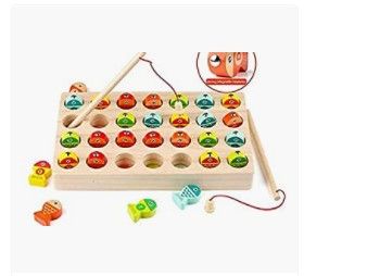 Photo 1 of Garlictoys Wooden Magnetic Fishing Game Fine Motor Skill Toy ABC Alphabet Color Sorting Puzzle ,Montessori Letters Cognition Preschool Education Gift for 3+Years Old Toddler Kid.
