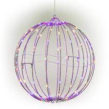 Photo 1 of Alpine Corporation
16 in. Dia Foldable Metal Sphere Ornament with Multi-Colored LED Lights