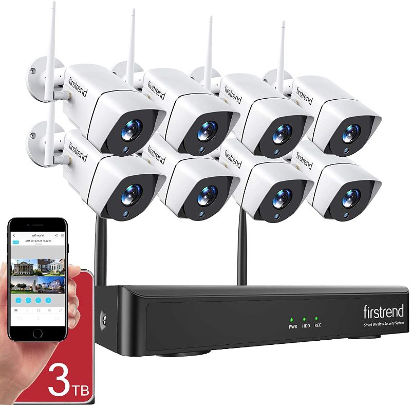 Photo 1 of 1080P Wireless Security Camera System, Firstrend 8CH Wireless NVR System with 8pcs 1080P HD Security Camera and 3TB Hard Drive Pre-Installed,P2P Wireless Security System for Indoor and Outdoor Use
