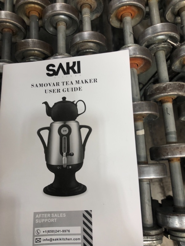 Photo 4 of *DAMAGE** SAKI Electric Samovar - 120 V, 3.2 L Stainless Steel Tea Maker with Porcelain Teapot, Keep Warm Mode, Persian Samovar, Turkish Samovar, Russian Samovar - to Brew Tasty Tea - Black
