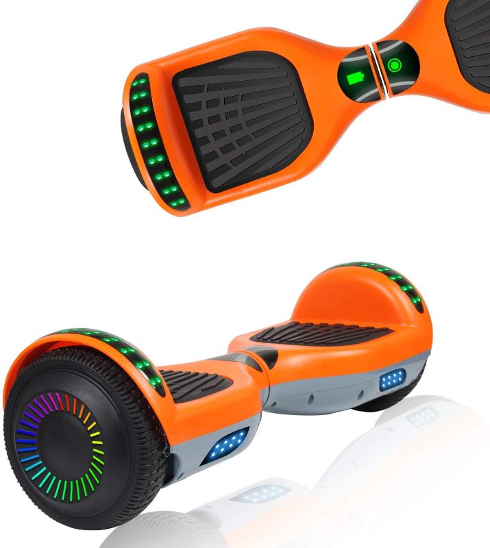 Photo 1 of UNI-SUN Hoverboard for Kids, 6.5" Two Wheel Self Balancing Hoverboards with Bluetooth and Lights, Orange Gray Hover Board
