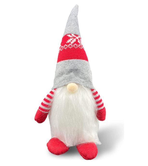 Photo 1 of Christmas Gnomes Plush 14 Inch, Red and Grey (set of 5)