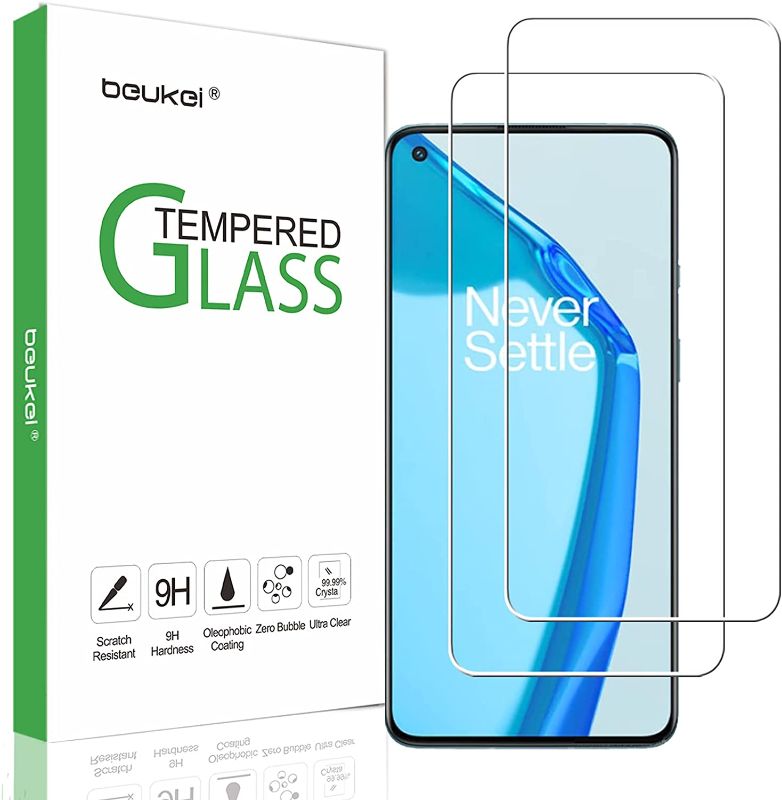 Photo 1 of (8 Pack) Beukei Screen Protector Compatible for OnePlus 9 and OnePlus 9R Screen Protector Tempered Glass, 9H Hardness, Anti Scratch, Bubble Free