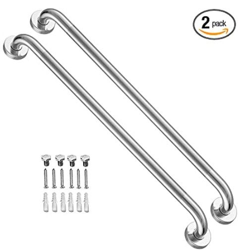 Photo 1 of 32 Inch Chrome Shower Grab Bar - 1.25 Inch Diameter, ZUEXT Stainless Steel Wall Safety Grab Bar, Bathroom Shower Balance Bar, Safety Hand Rail Support,Handicap Elderly Injury Senior Bath Assist Handle
