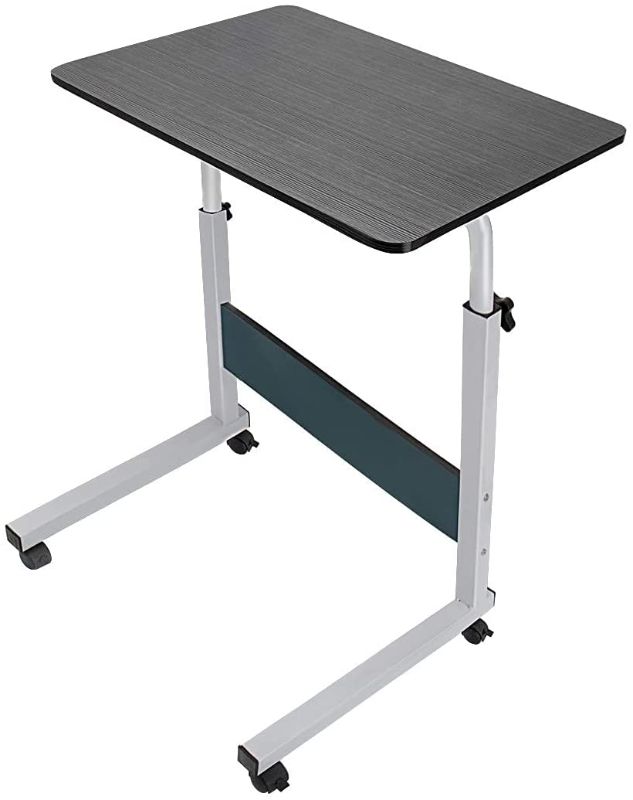 Photo 1 of Mobile Laptop Desk 23.6'' Cart - Adjustable Computer Stand Portable Workstation Movable Side Table for Bed and Couch,Black
