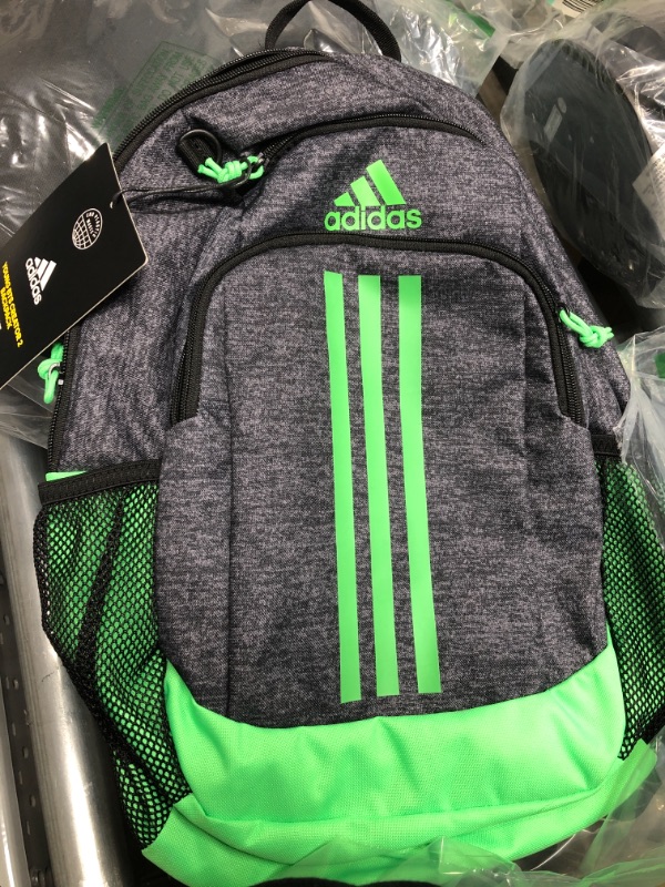 Photo 2 of adidas Kids-Boy's/Girl's Young Creator Backpack, Jersey Black/Screaming Green, One Size
