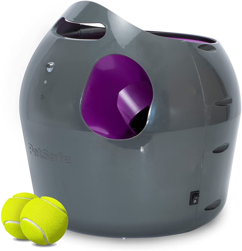 Photo 1 of PetSafe Automatic Tennis Ball Launcher – Interactive Dog Ball Thrower – Adjustable Range – Motion Sensor – Indoor & Outdoor Toy – A/C Power or Batteries – Fetch Machine for Small to Large Dogs