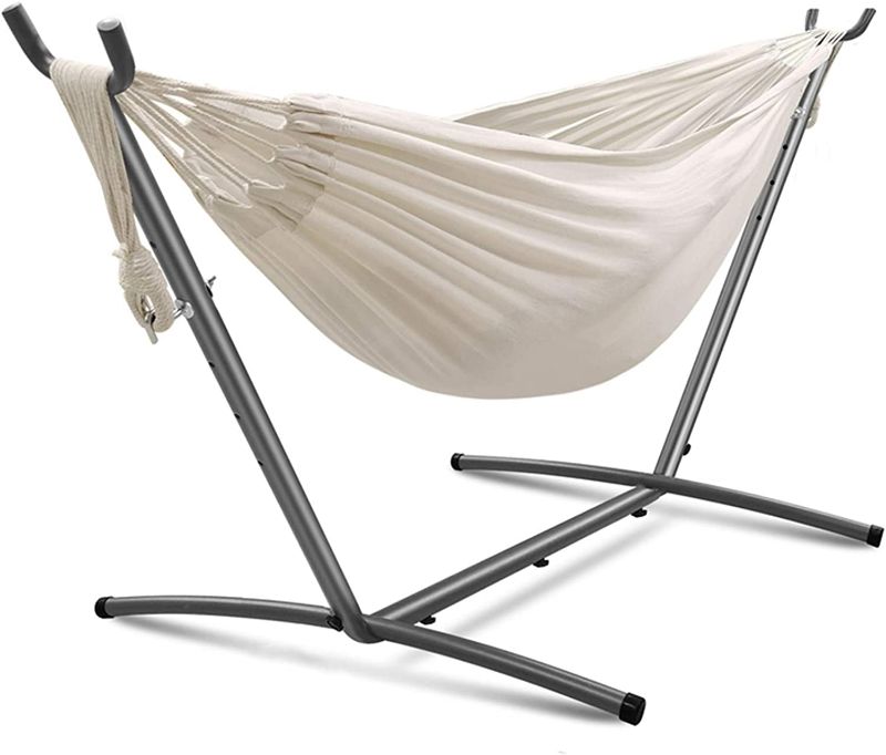 Photo 1 of **PARTS ONLY** UUWay Hammock with Stand 2 Person Heavy Duty Outdoor & Indoor Hammocks Portable Hammock with Stand Double Hammock Premium Grey & Beige
