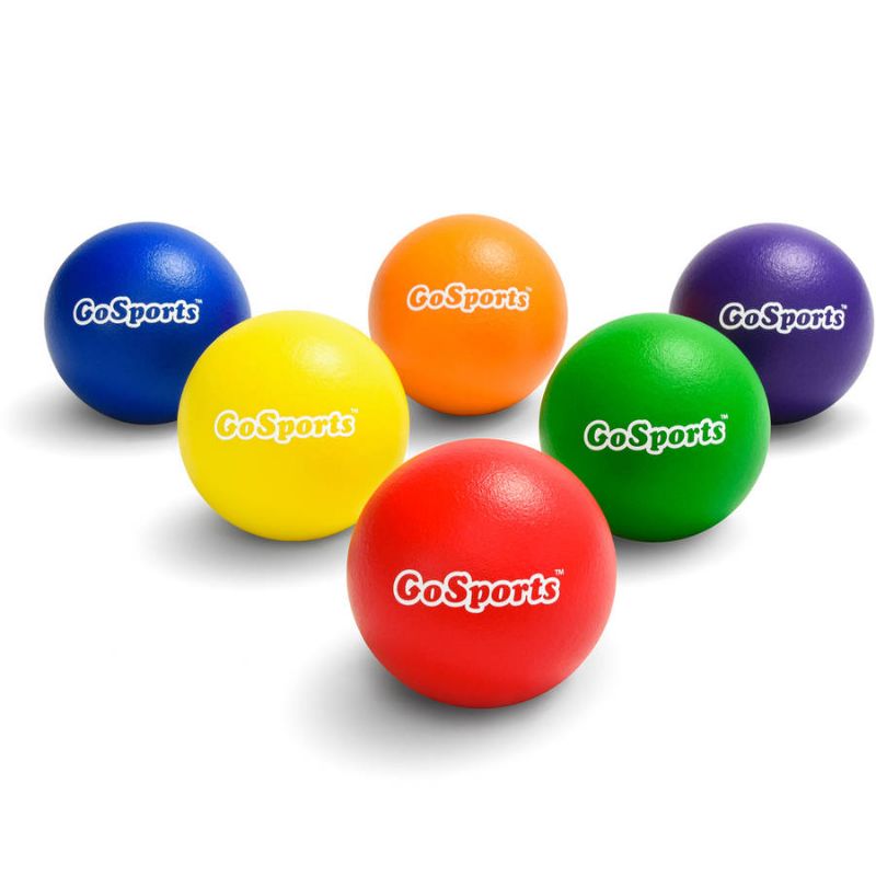 Photo 1 of GoSports Soft Skin Foam Playground Dodgeballs - 6 Pack for Kids (6 in) - W/ Mesh Carry Bag
