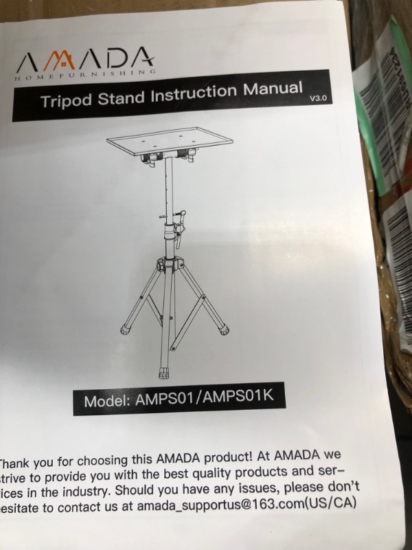 Photo 5 of Amada Projector Tripod Stand, Foldable Laptop Tripod, Multifunctional DJ Racks/ Projector Stand with Adjustable Height, Perfect for Office, Home, Stage or Studio-AMPS01
