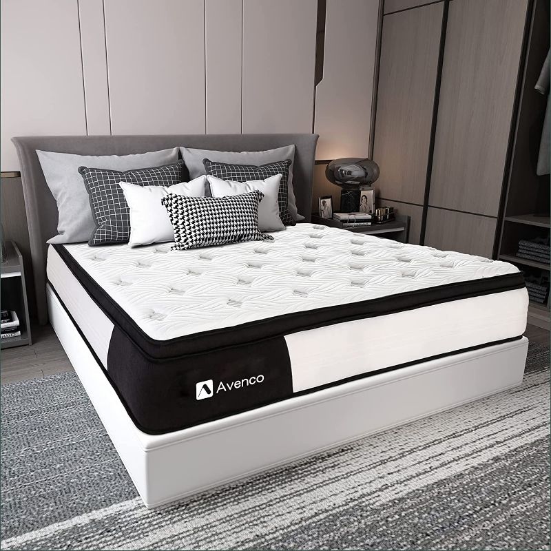 Photo 1 of California King Mattress, Avenco Cal King Mattress Hybrid, 12 Inch Pocket Spring and Gel Memory Foam Mattress California King in a Box, Medium Firm, Strong Edge Support, CertiPUR-US, 100 Nights Trial
