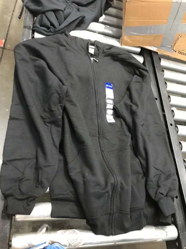 Photo 5 of  BUNDLE, G18600BLK-XXL Adult Full Zip Hooded Sweatshirt Black 2XL, Pack of 2
AND, Gildan Men's Fleece Open Bottom Sweatpants with Pockets 2XL