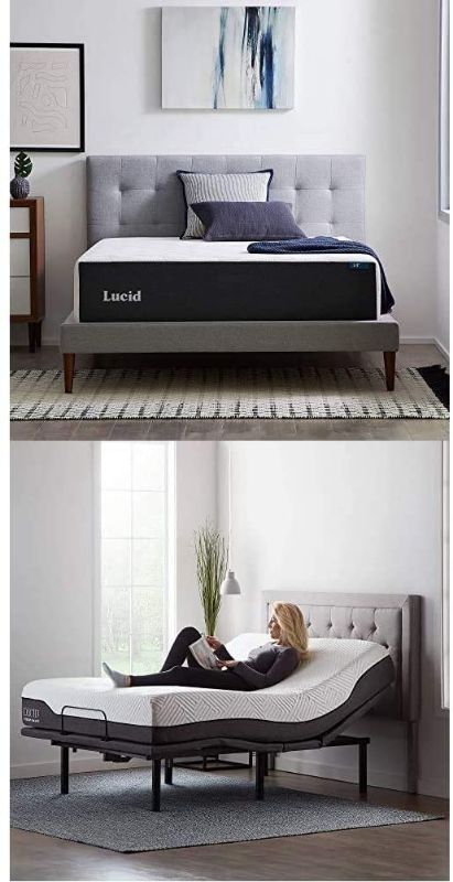 Photo 1 of ***MATTRESS ONLY***
LUCID 14 Inch Memory Foam Medium Mattress and LUCID L600 Adjustable Bed Base, Queen/Double
