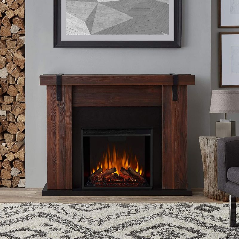 Photo 1 of (Incomplete - 1 of 3 Boxes Only) Real Flame Aspen Electric Fireplace, 48.5” L x 13.5” W x 38.19” H, Chestnut Barn Wood
