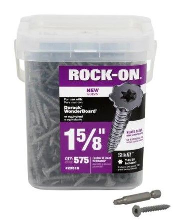 Photo 1 of (3 Cases) Rock-On - #9 x 1-5/8 in. Serrated Flat Head Star Drive Cement Board Screws (575-Pack)