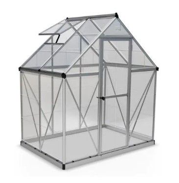 Photo 1 of (Incomplete - Used) CANOPIA by PALRAM
Harmony 6 ft. x 4 ft. Silver/Clear DIY Greenhouse Kit