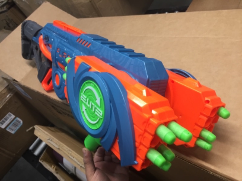 Photo 2 of (Used) NERF Elite 2.0 Flipshots Flip-32 Blaster, Rotating Dart Barrels, 32-Dart Capacity, 32 Elite Darts, Toy Foam Blasters, Kids Outdoor Games & Toys for Boys & Girls
