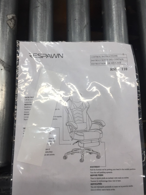 Photo 6 of Respawn Reclining Gaming Chair with Footrest, White/Black