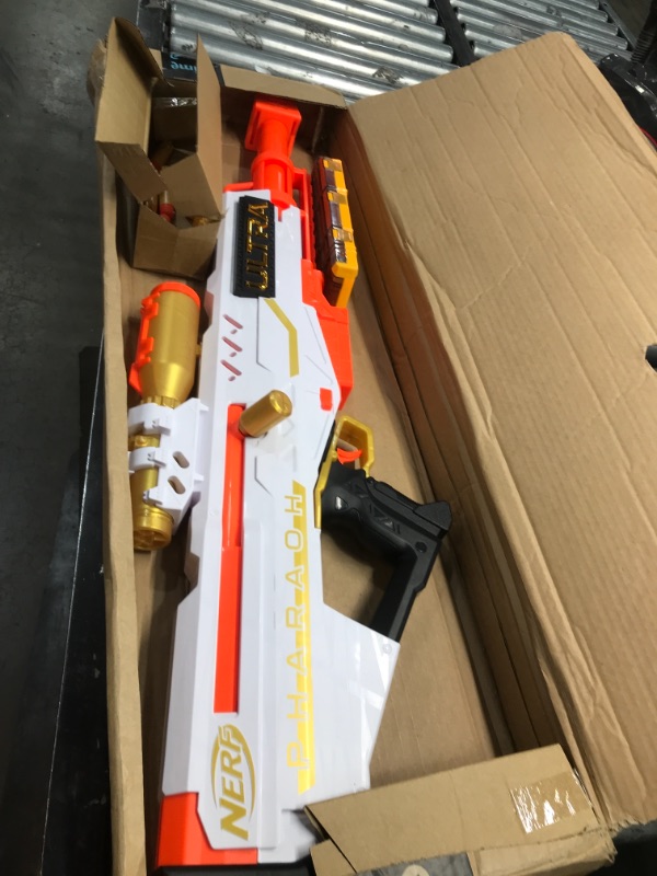 Photo 3 of NERF Ultra Pharaoh Blaster with Premium Gold Accents, 10-Dart Clip, 10 Ultra Darts, Bolt Action, Compatible Only Ultra Darts
