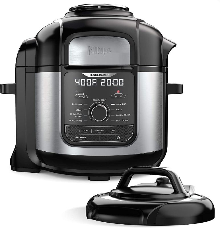 Photo 1 of (Used - Damaged) Ninja FD401 Foodi 12-in-1 Deluxe XL 8 qt. Pressure Cooker & Air Fryer, Silver
