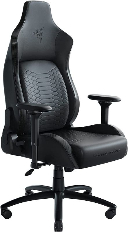 Photo 1 of Razer Iskur XL Gaming Chair: Ergonomic Lumbar Support System - Multi-Layered Synthetic Leather Foam Cushions - Engineered to Carry - Memory Foam Head Cushion - Black
