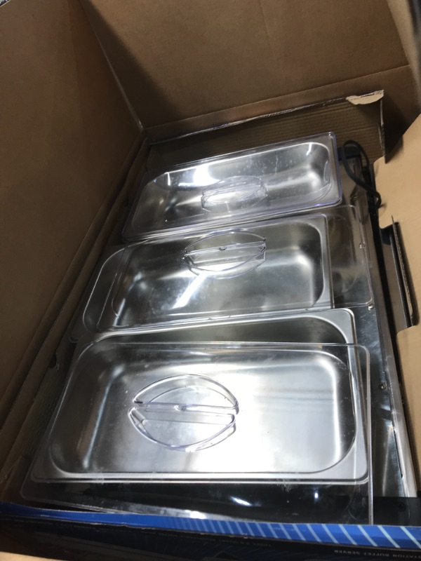 Photo 2 of Oster Buffet Server Warming Tray | Triple Tray, 2.5 Quart, Stainless Steel
