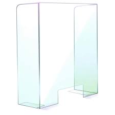 Photo 1 of LEXAN
Sneeze Guard 24 in. x 32 in. with 6. in. Sides Clear Protection Shield Freestanding with Pass Through  2-PACK