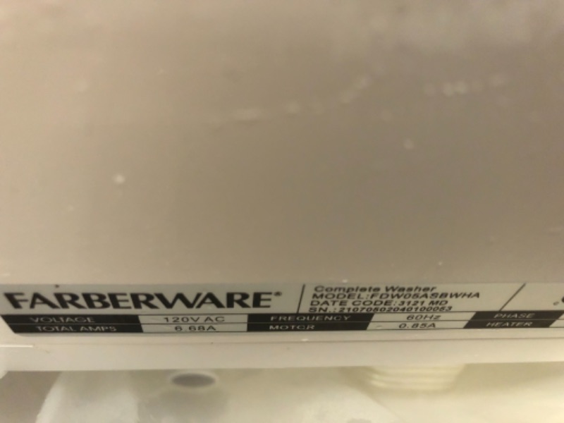 Photo 2 of Farberware Professional Portable Dishwasher White