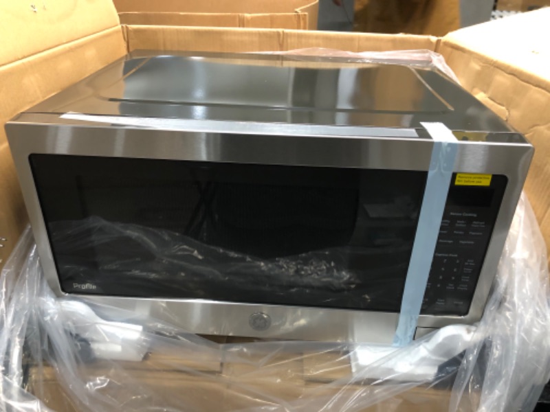 Photo 2 of GE - Profile 2.2 cu. ft. Countertop Microwave in Stainless Steel with Sensor Cooking