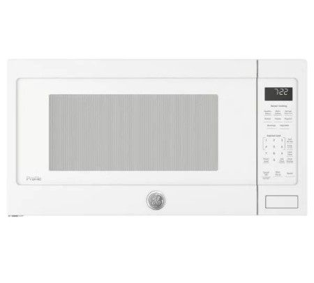 Photo 1 of GE - Profile 2.2 cu. ft. Countertop Microwave in White with Sensor Cooking
MINOR COSMETIC DAMAGE